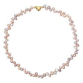 Barock Süßwasserperlen-Kette in Rosa-Lila mit Herz-Magnetverschluss (22K Vergoldet)