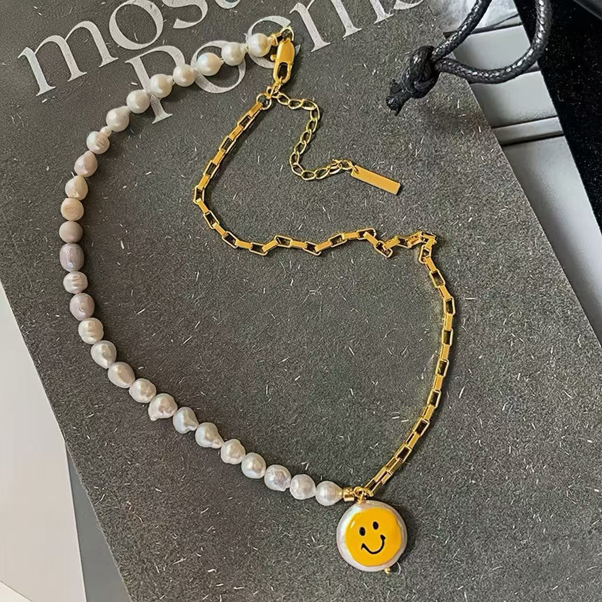 Smile Barockperlen Halskette 24K Vergoldet