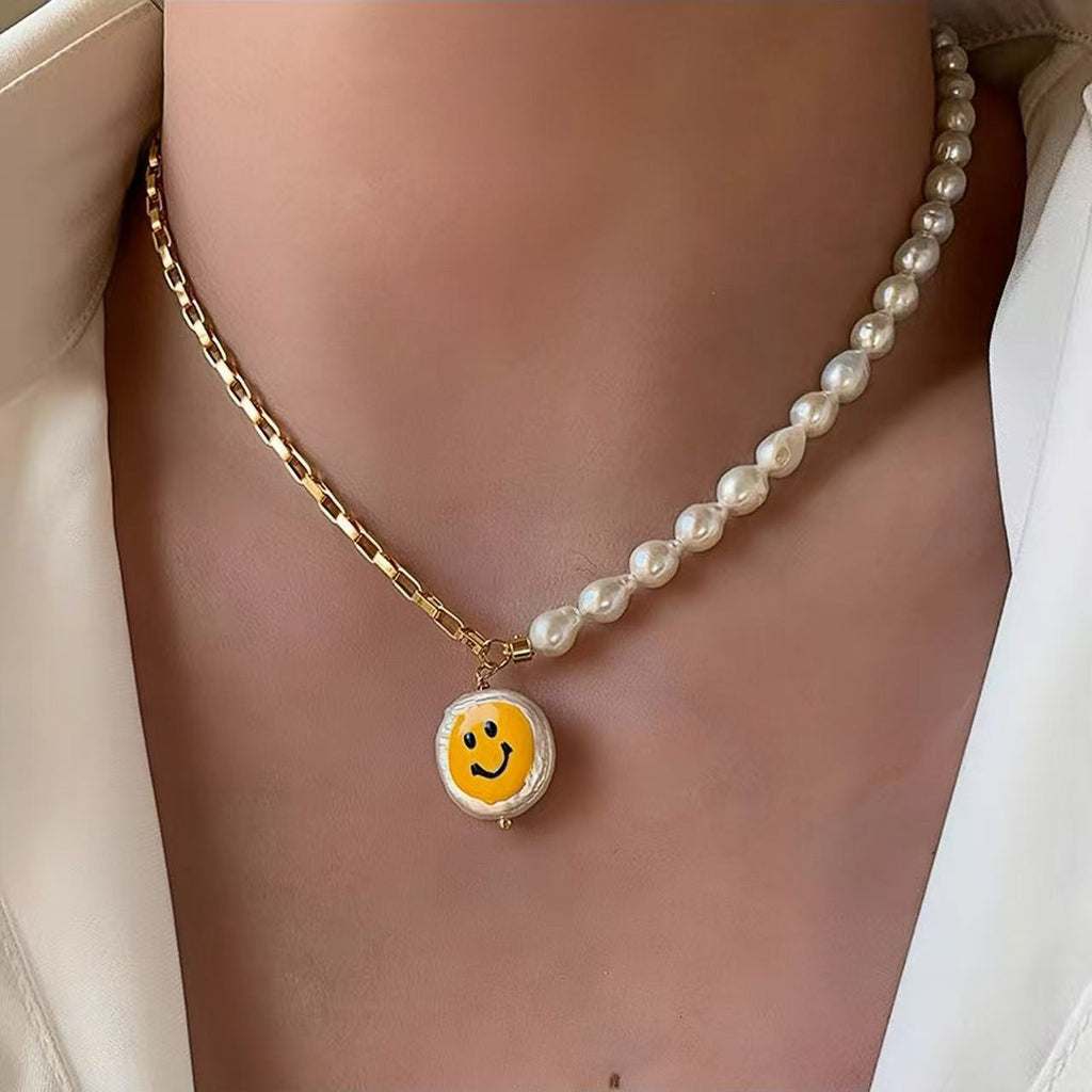 Smile Barockperlen Halskette 24K Vergoldet