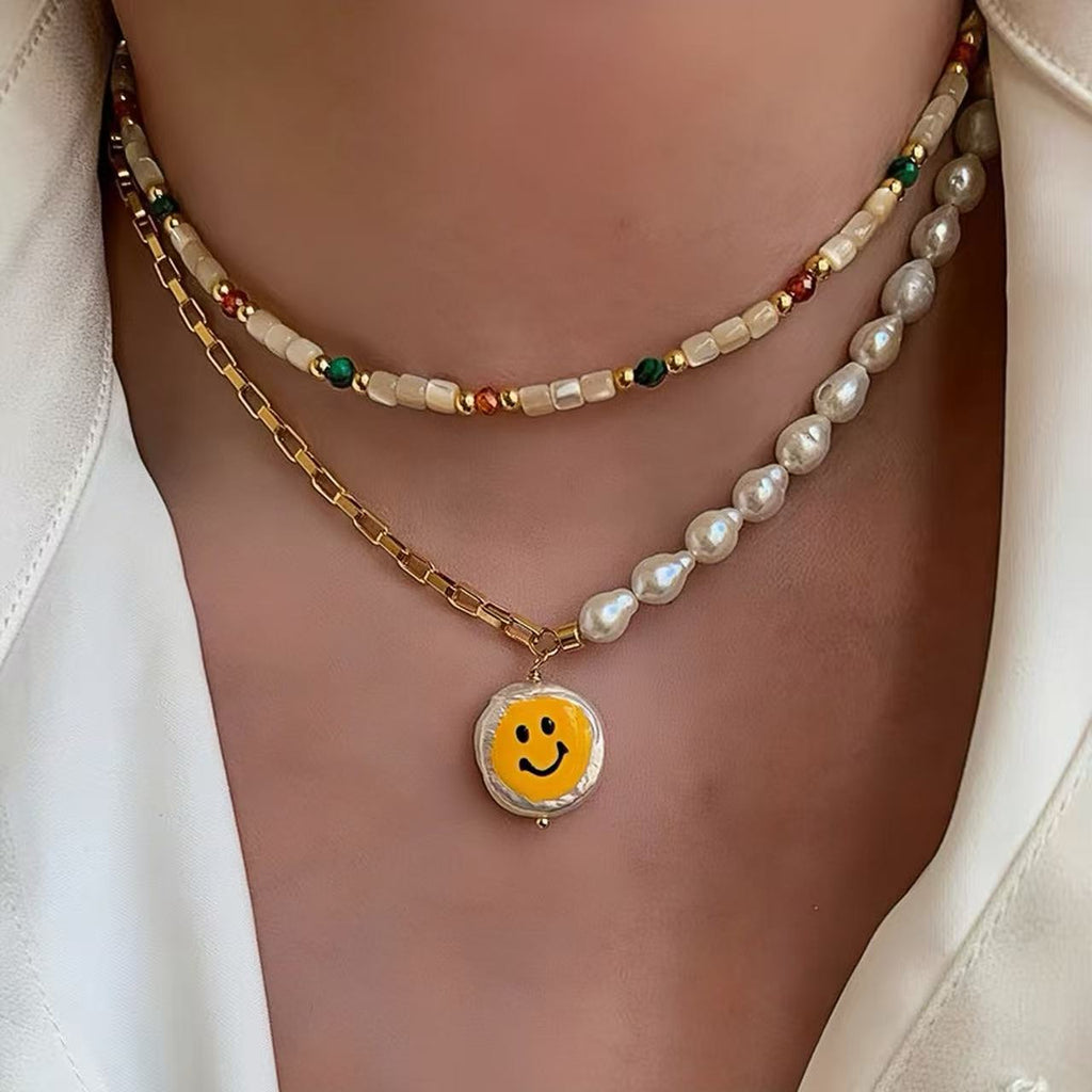 Smile Barockperlen Halskette 24K Vergoldet