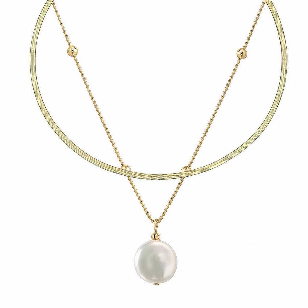 Barockperlen & Schlangenkette 2er Set 24K Vergoldet