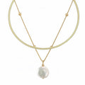 Barockperlen & Schlangenkette 2er Set 24K Vergoldet